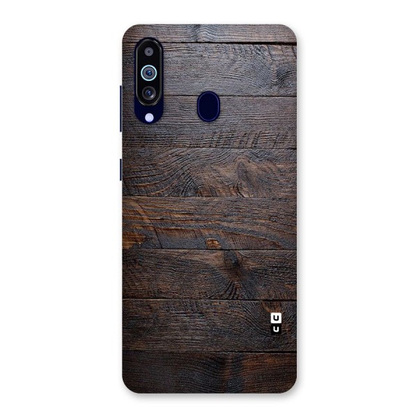 Dark Wood Printed Back Case for Galaxy A60