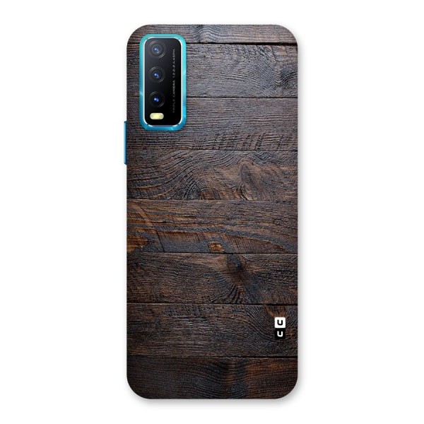 Dark Wood Printed Back Case for Vivo Y20 2021