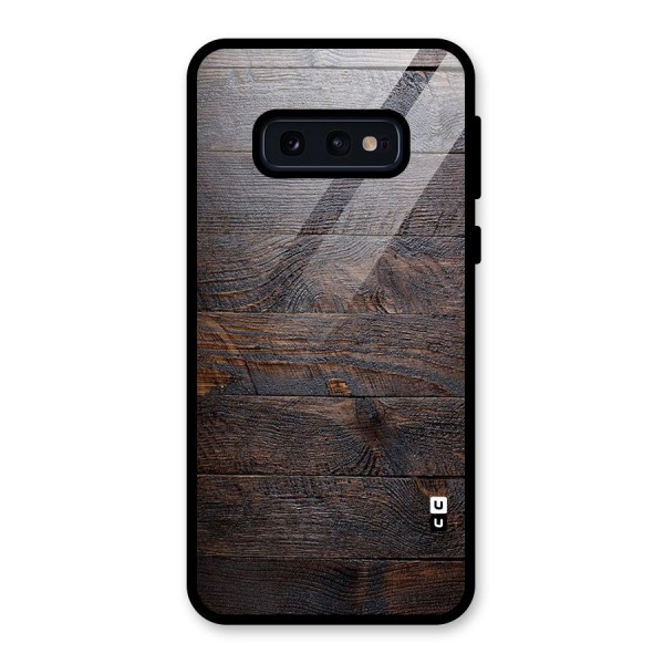 Dark Wood Printed Glass Back Case for Galaxy S10e