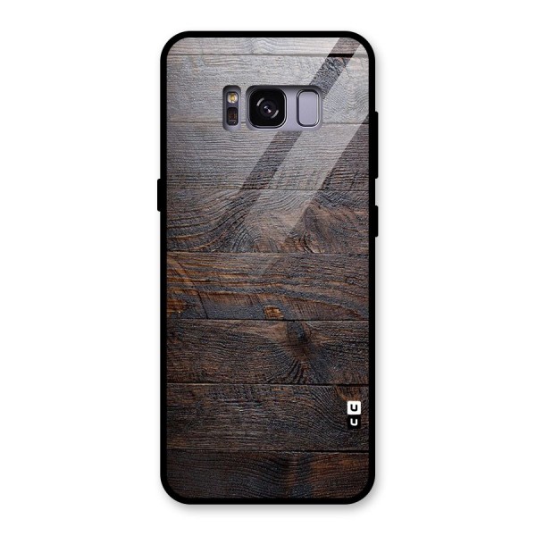 Dark Wood Printed Glass Back Case for Galaxy S8