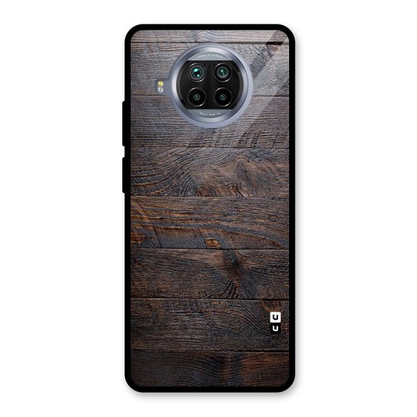 Dark Wood Printed Glass Back Case for Mi 10i