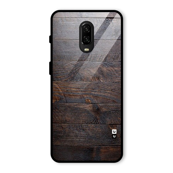 Dark Wood Printed Glass Back Case for OnePlus 6T