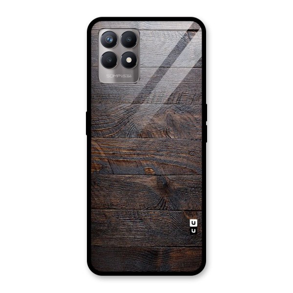 Dark Wood Printed Glass Back Case for Realme 8i