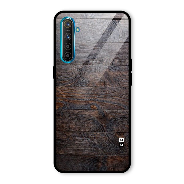 Dark Wood Printed Glass Back Case for Realme XT