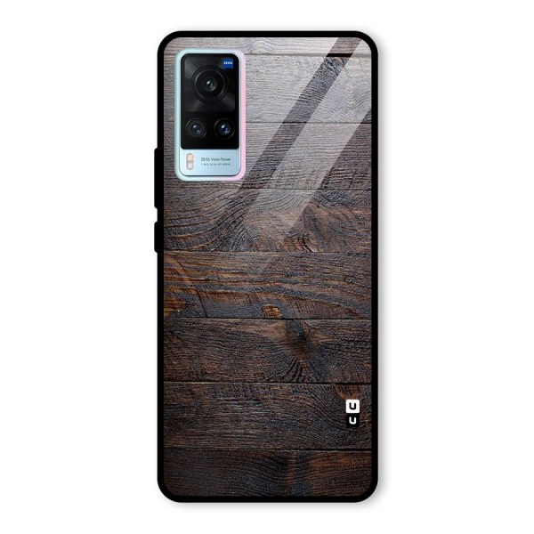 Dark Wood Printed Glass Back Case for Vivo X60