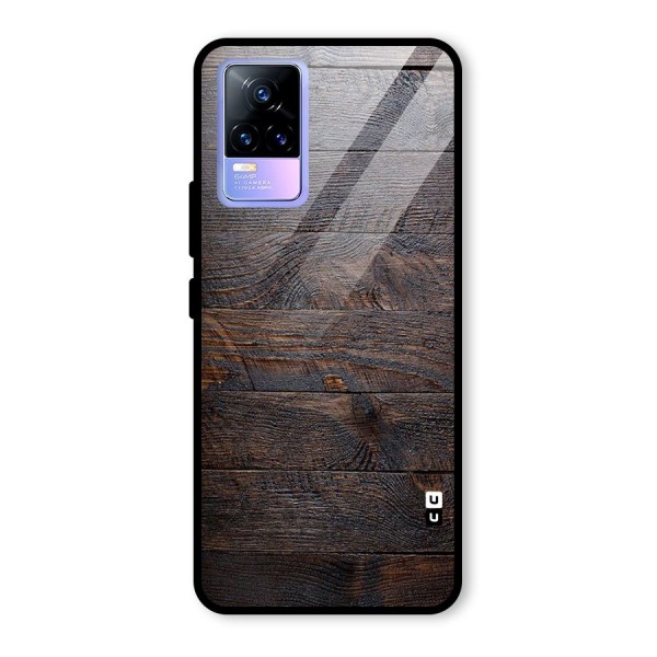 Dark Wood Printed Glass Back Case for Vivo Y73