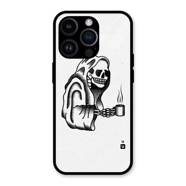 Dead But Coffee Glass Back Case for iPhone 14 Pro