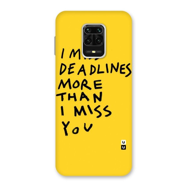 Deadlines Back Case for Redmi Note 9 Pro Max