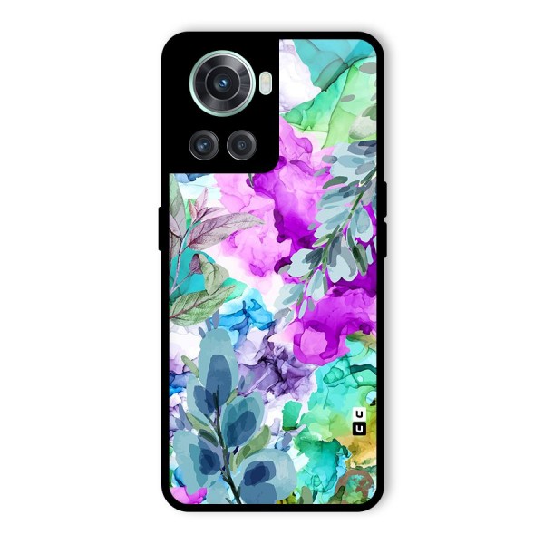 Decorative Florals Printed Glass Back Case for OnePlus 10R
