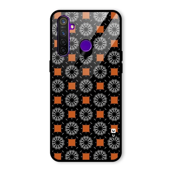 Decorative Wrapping Pattern Glass Back Case for Realme 5 Pro