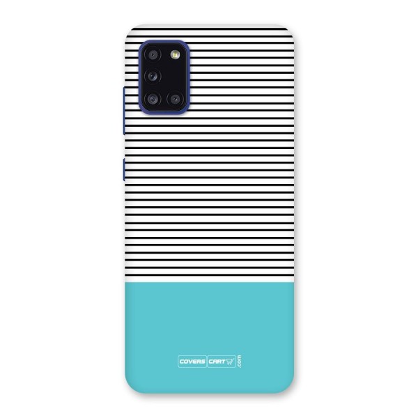 Deep Sky Blue Stripes Back Case for Galaxy A31