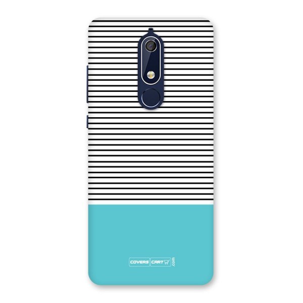 Deep Sky Blue Stripes Back Case for Nokia 5.1