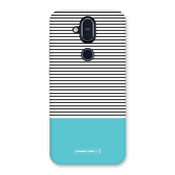 Deep Sky Blue Stripes Back Case for Nokia 8.1