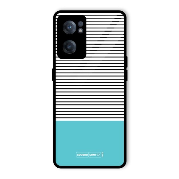 Deep Sky Blue Stripes Glass Back Case for OnePlus Nord CE 2 5G