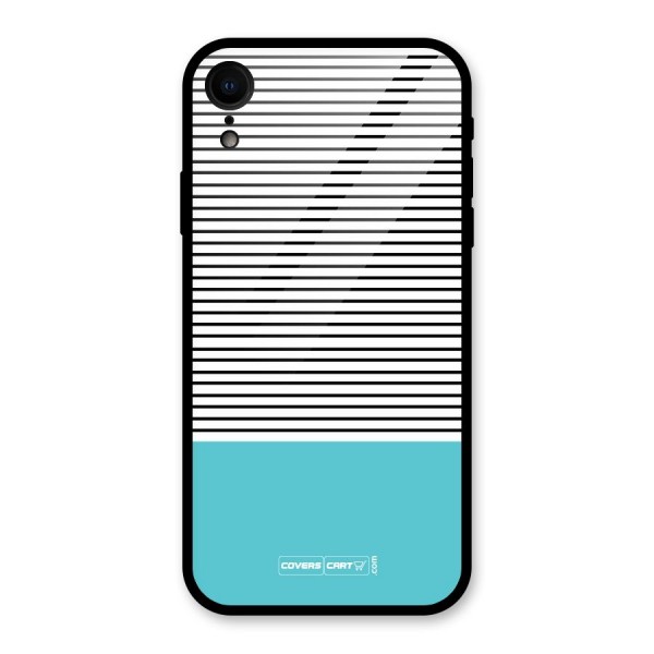 Deep Sky Blue Stripes Glass Back Case for XR