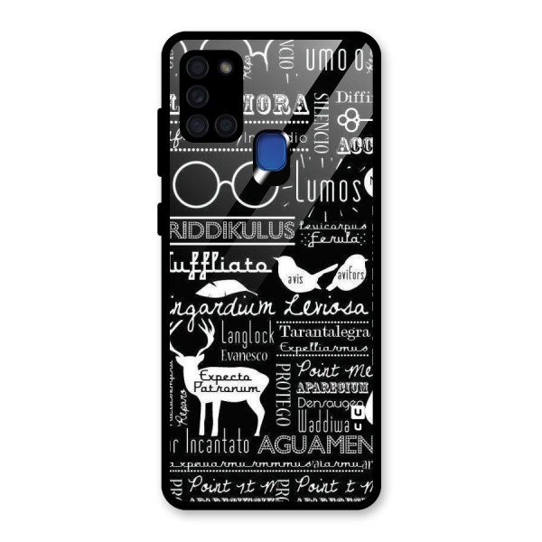 Deer Key Spell Glass Back Case for Galaxy A21s