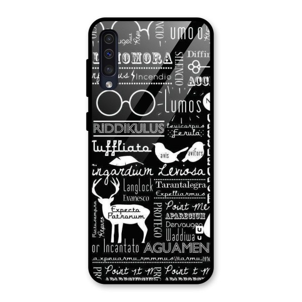 Deer Key Spell Glass Back Case for Galaxy A50