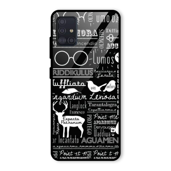 Deer Key Spell Glass Back Case for Galaxy A51