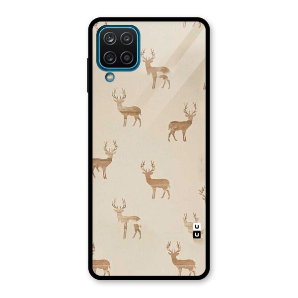 Deer Pattern Glass Back Case for Galaxy A12