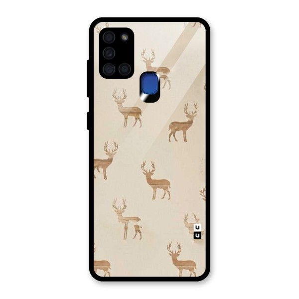 Deer Pattern Glass Back Case for Galaxy A21s