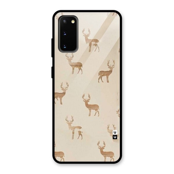 Deer Pattern Glass Back Case for Galaxy S20