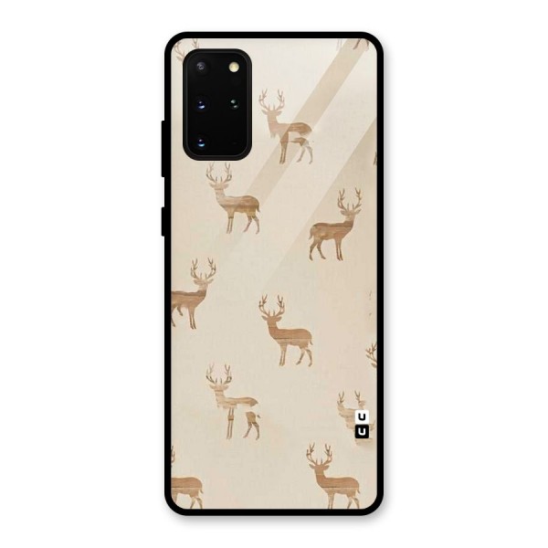 Deer Pattern Glass Back Case for Galaxy S20 Plus