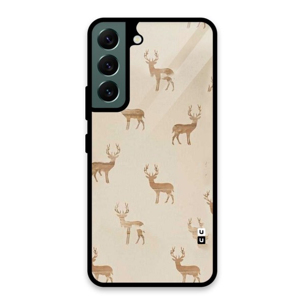 Deer Pattern Glass Back Case for Galaxy S22 5G