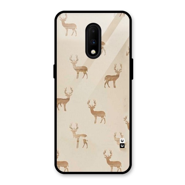 Deer Pattern Glass Back Case for OnePlus 7