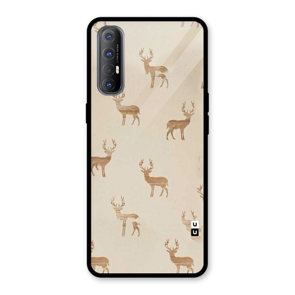 Deer Pattern Glass Back Case for Oppo Reno3 Pro