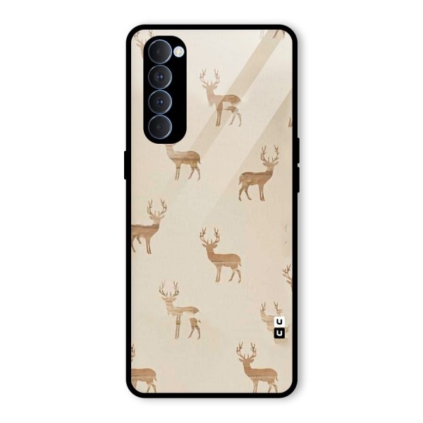 Deer Pattern Glass Back Case for Oppo Reno4 Pro