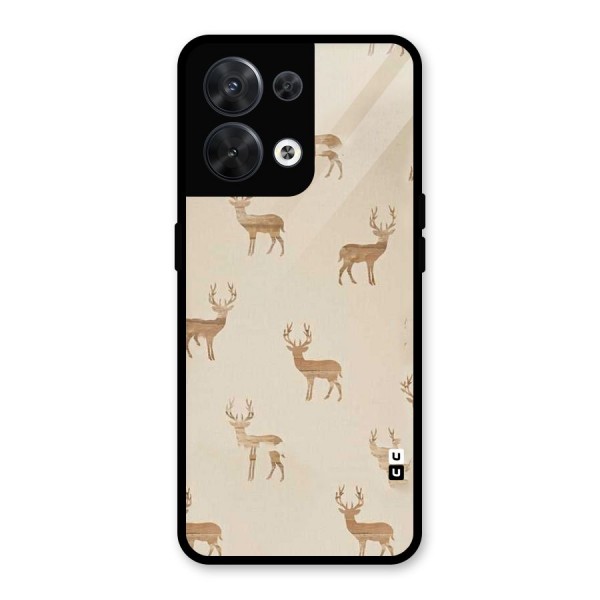 Deer Pattern Glass Back Case for Oppo Reno8 5G