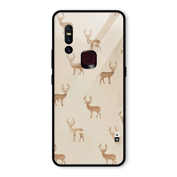 Deer Pattern Glass Back Case for Vivo V15