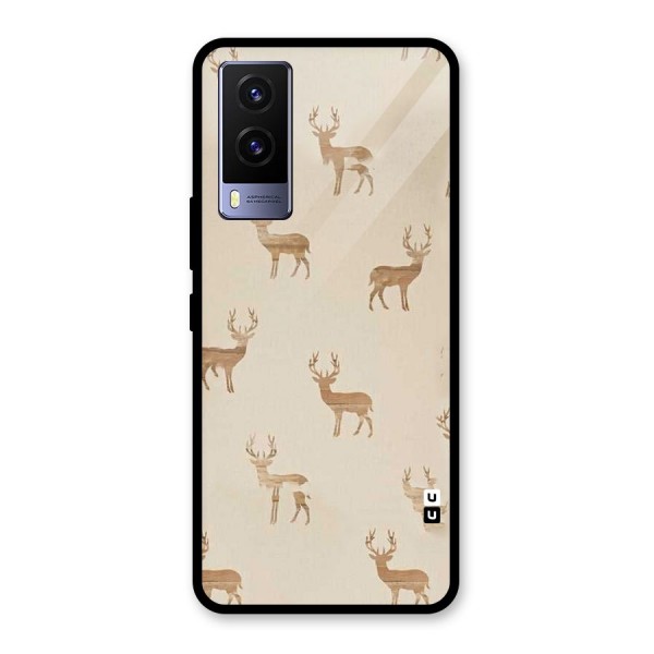 Deer Pattern Glass Back Case for Vivo V21e 5G