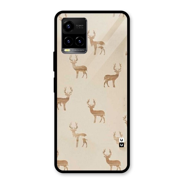 Deer Pattern Glass Back Case for Vivo Y21A