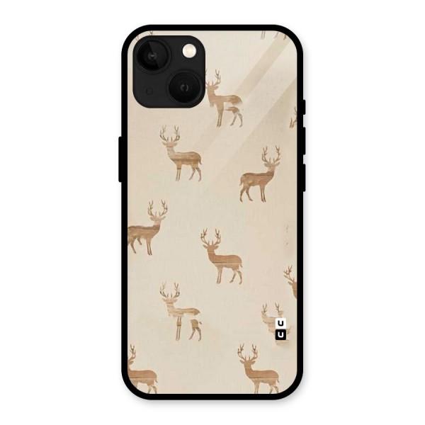 Deer Pattern Glass Back Case for iPhone 13