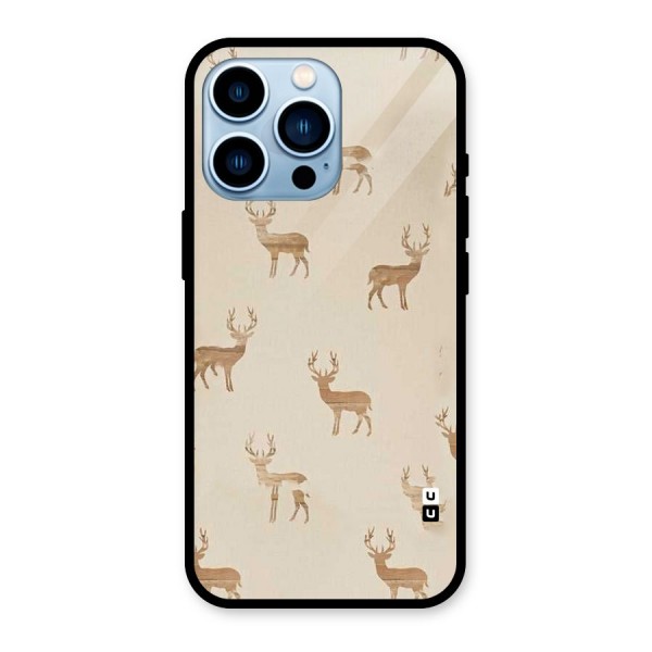 Deer Pattern Glass Back Case for iPhone 13 Pro