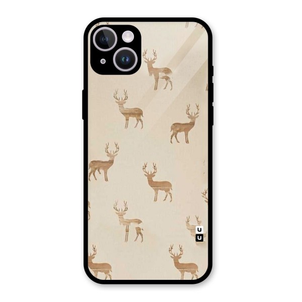 Deer Pattern Glass Back Case for iPhone 14 Plus