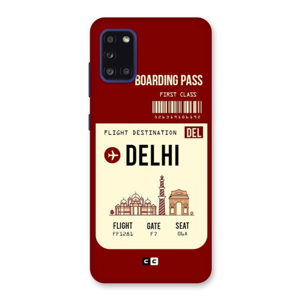 Delhi Boarding Pass Back Case for Galaxy A31