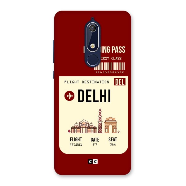 Delhi Boarding Pass Back Case for Nokia 5.1