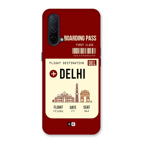 Delhi Boarding Pass Back Case for OnePlus Nord CE 5G