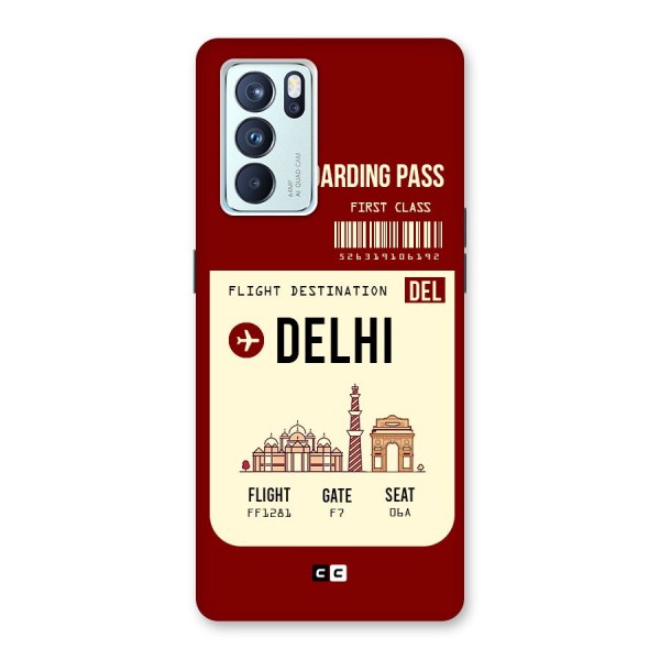 Delhi Boarding Pass Back Case for Oppo Reno6 Pro 5G