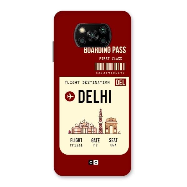 Delhi Boarding Pass Back Case for Poco X3