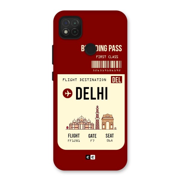 Delhi Boarding Pass Back Case for Redmi 9C