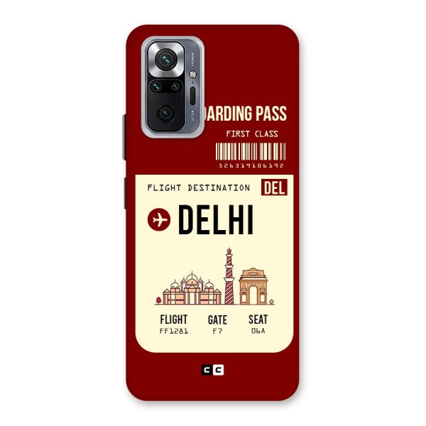 Delhi Boarding Pass Back Case for Redmi Note 10 Pro