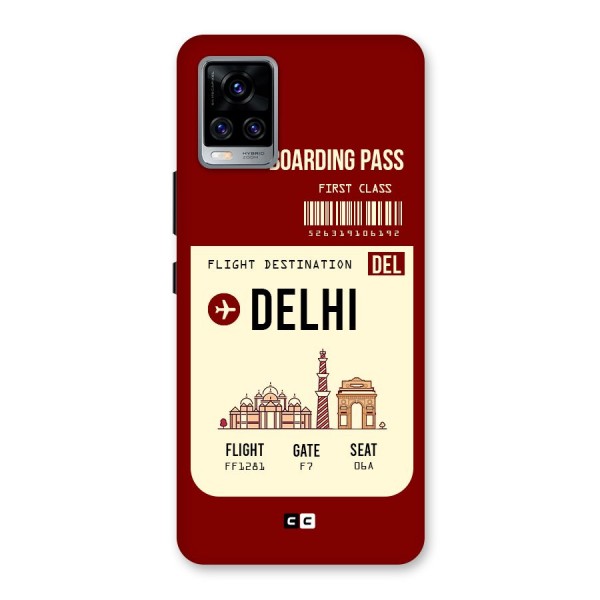 Delhi Boarding Pass Back Case for Vivo V20 Pro