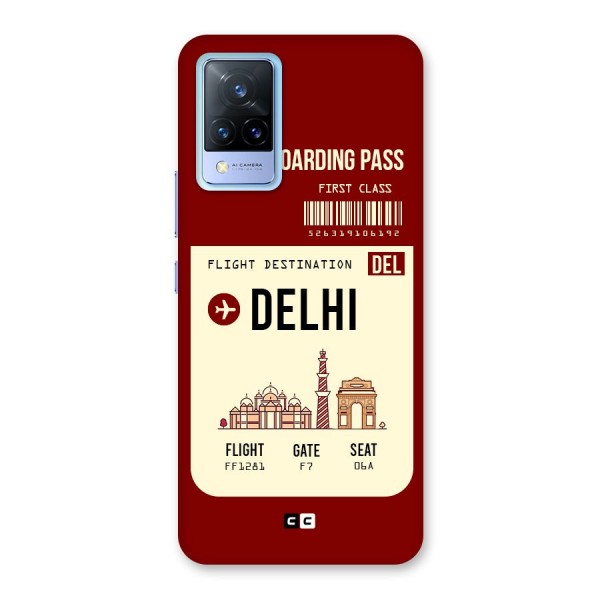 Delhi Boarding Pass Back Case for Vivo V21 5G