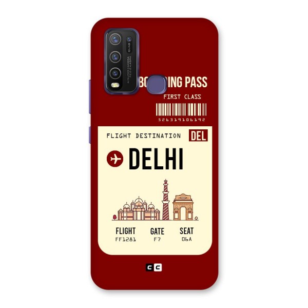 Delhi Boarding Pass Back Case for Vivo Y30