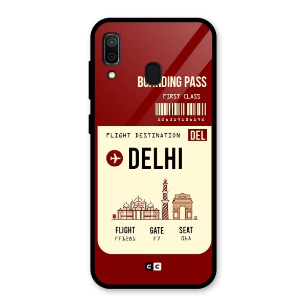 Delhi Boarding Pass Glass Back Case for Galaxy A30