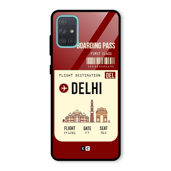 Delhi Boarding Pass Glass Back Case for Galaxy A71