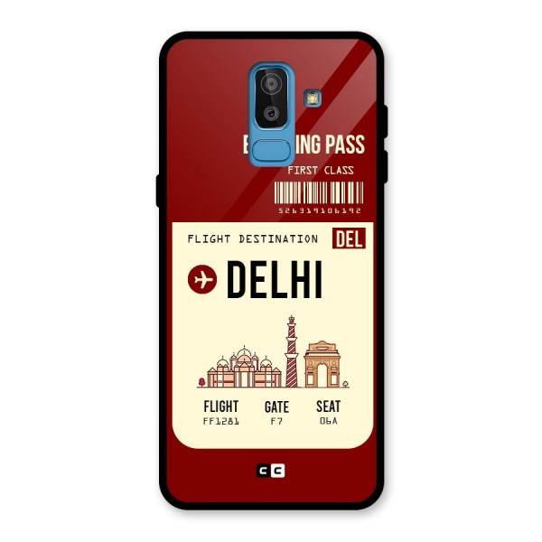 Delhi Boarding Pass Glass Back Case for Galaxy J8